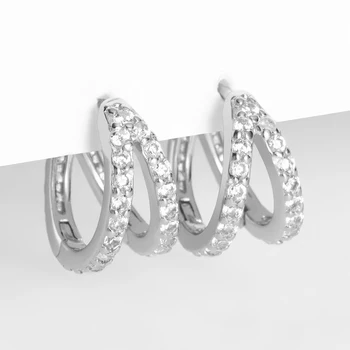 Elegantan CZ krug Hoop naušnice za žene 925 sterling srebra male Huggies zlato srebro maleni hoops 2020 Brincos